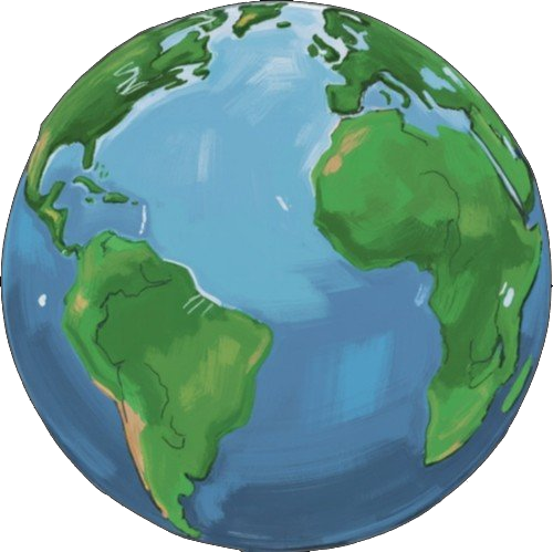 Illustrated earth globe